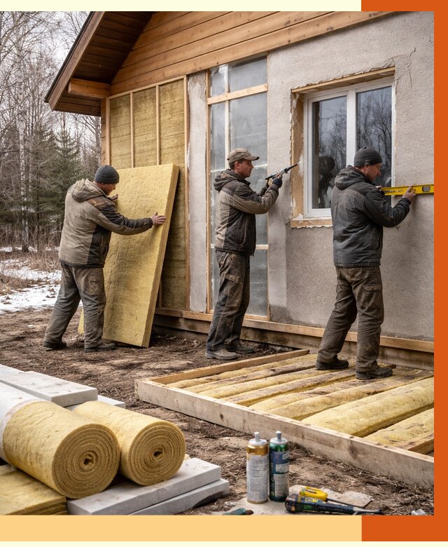 Утепление дачного дома в Кушве от 4876 руб/м2 — недорого | ТепломастерКшв