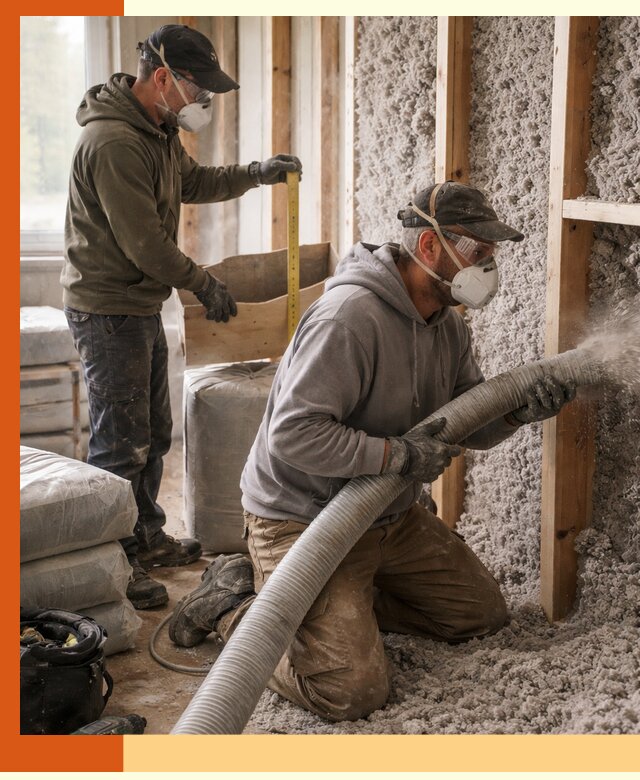 Утепление таунхауса эковатой в Кушве для максимально теплых стен