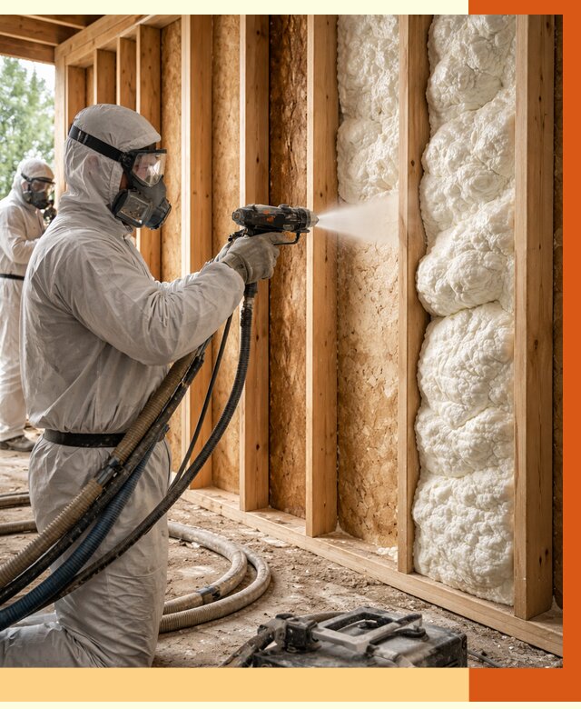 Утепление каркасного дома ППУ в Кушве от 2874 руб./м2 — работа под ключ | ТепломастерКшв