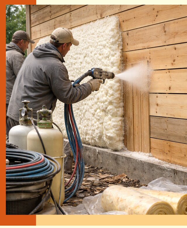 Утепление деревянного дома пенополиуретаном в Кушве