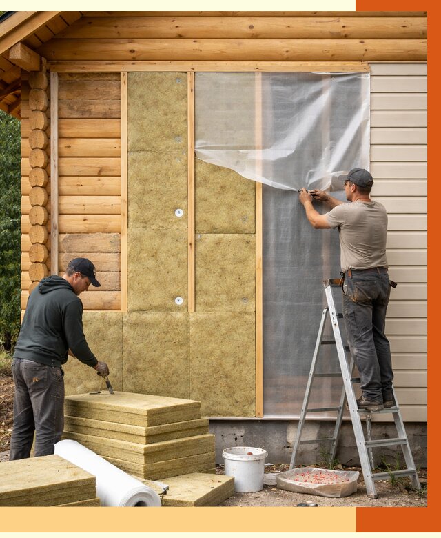 Утепление дома из бруса в Кушве от 3849 руб./м2 — работы под ключ | ТепломастерКшв