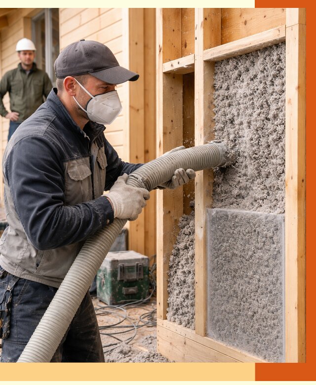 Утепление дома из бруса эковатой в Кушве от 1899 руб/м2 | ТепломастерКшв