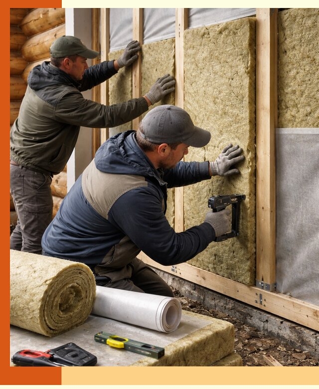 Утепление бревенчатого дома под ключ в Кушве