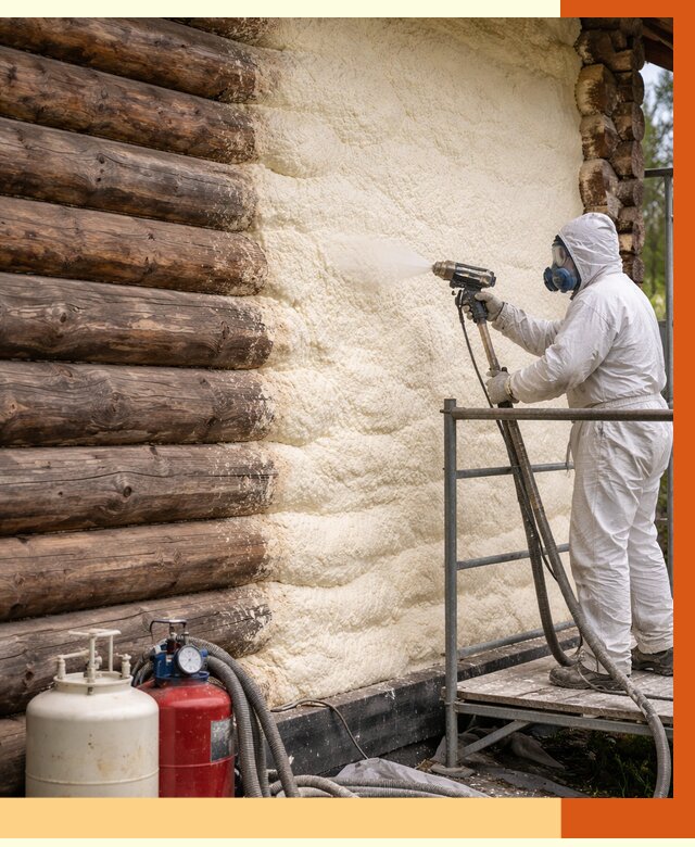 Утепление бревенчатого дома ППУ в Кушве под ключ от 6416 руб. | ТепломастерКшв