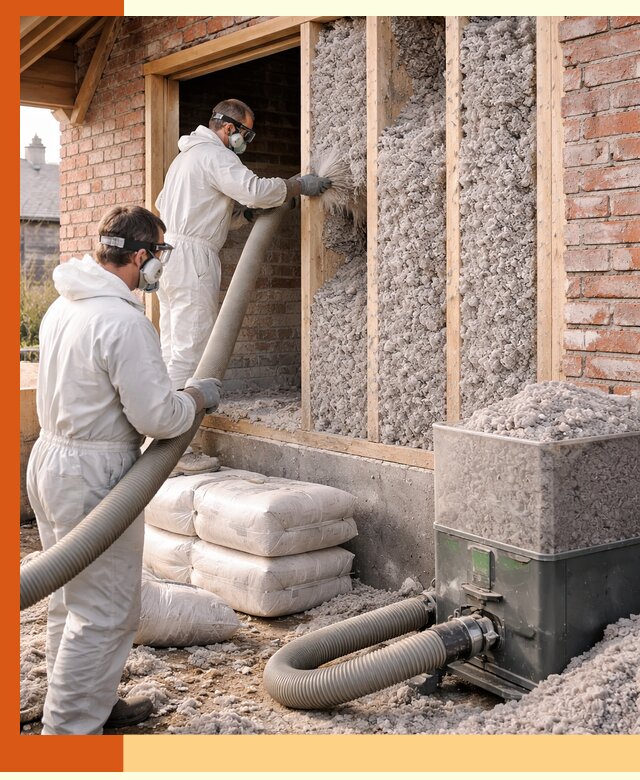 Утепление кирпичного дома эковатой в Кушве