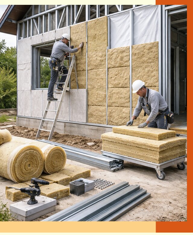 Утепление дома из ЛСТК в Кушве от 5338 руб./м² — профессионально | ТепломастерКшв