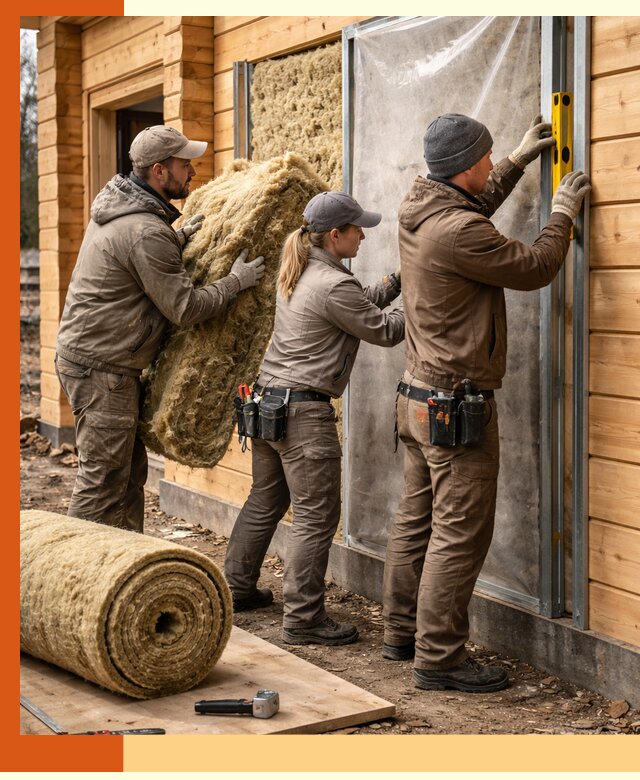 Утепление дома из двойного бруса в Кушве качественно и надёжно