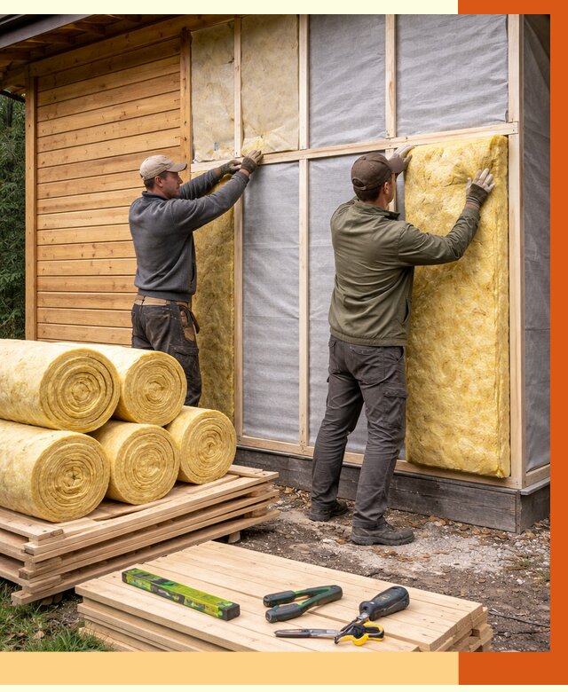 Утепление бани снаружи в Кушве от 87253 руб. под ключ | ТепломастерКшв