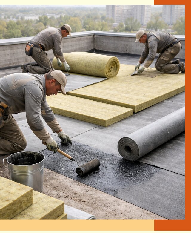 Утепление плоской крыши в Кушве от 7391 руб./м2 под ключ | ТепломастерКшв