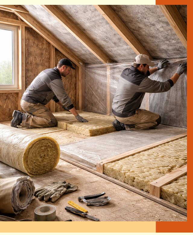 Утепление чердака в Кушве от 7699 руб/м² — теплоизоляция и комплексное утепление под ключ | ТепломастерКшв