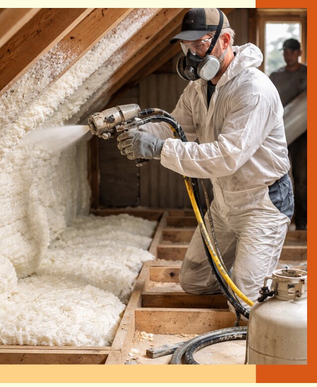 Утепление чердака ППУ в Кушве от 8848 руб./м2 — услуга под ключ | ТепломастерКшв