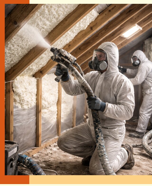 Утепление чердака пенополиуретаном (ППУ) в Кушве