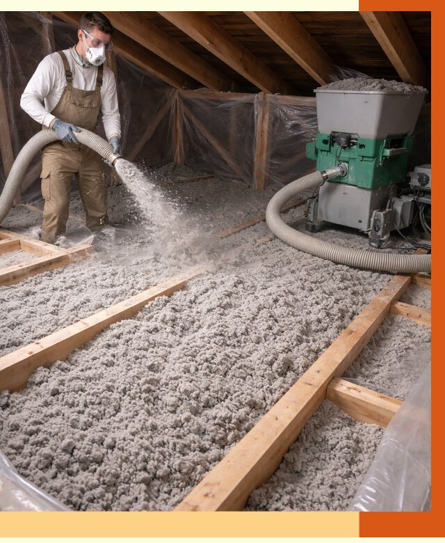 Утепление чердака эковатой в Кушве от 1488 руб/м2 — заказать у ТепломастерКшв