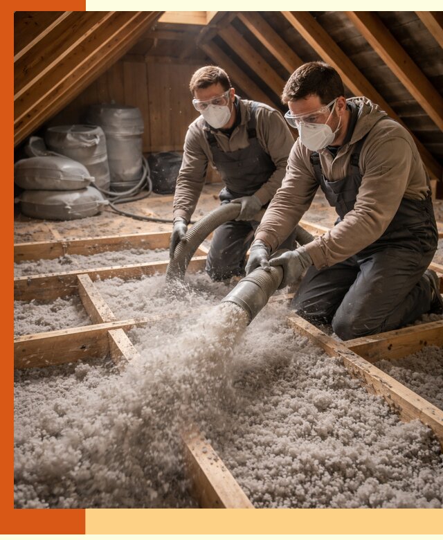 Утепление чердака эковатой в Кушве — быстро и надёжно