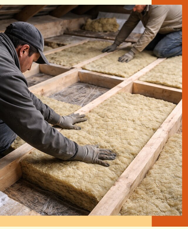 Утепление чердака минватой в Кушве от 3593 руб/м2 под ключ | ТепломастерКшв