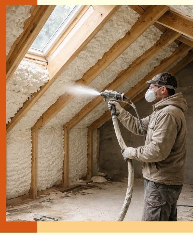 Утепление мансарды ППУ в Кушве быстро и надежно