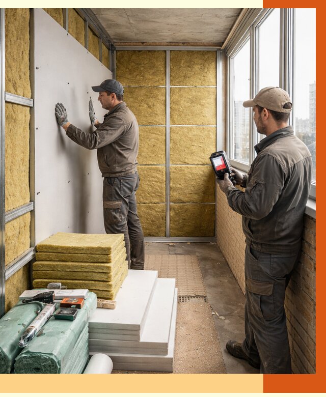 Утепление балкона в Кушве от 4619 руб. под ключ | ТепломастерКшв