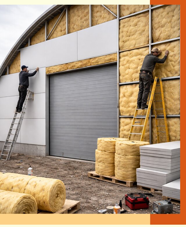 Утепление ангара пенополиуретаном в Кушве от 7391 руб./м² — комплекс от ТепломастерКшв