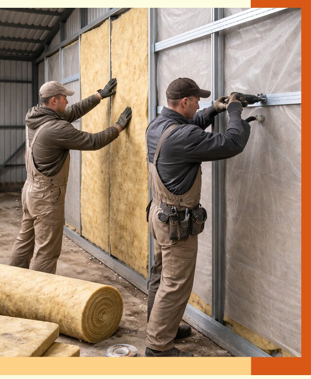 Утепление металлического ангара в Кушве от 4876 руб/м2 — услуги под ключ | ТепломастерКшв