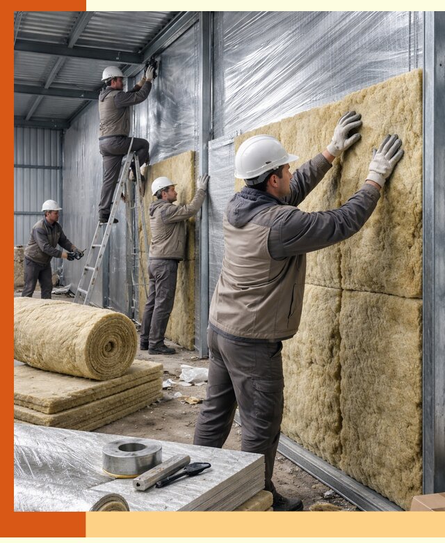 Утепление металлического склада в Кушве: теплоизоляция и герметизация