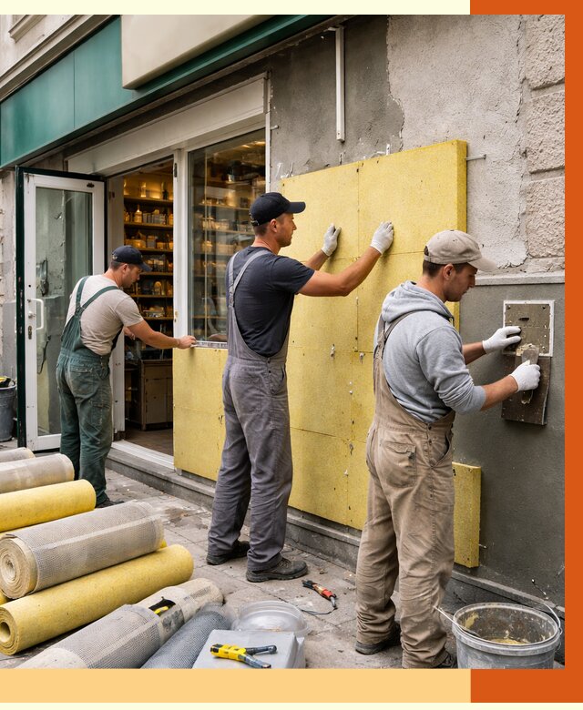 Утепление магазина в Кушве от 4619 руб/м2 — цена, стены и снаружи | ТепломастерКшв