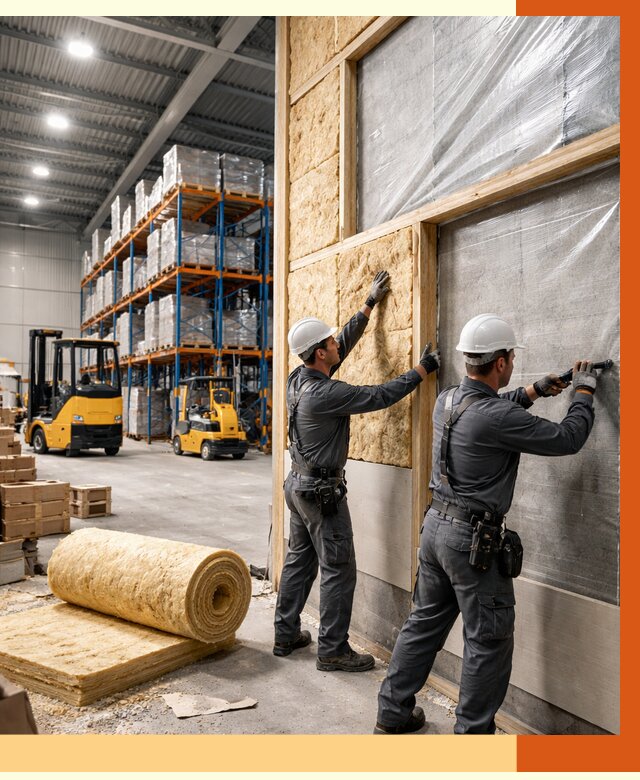 Утепление склада с техникой в Кушве от 4311 руб./м2 — комплексно под ключ | ТепломастерКшв