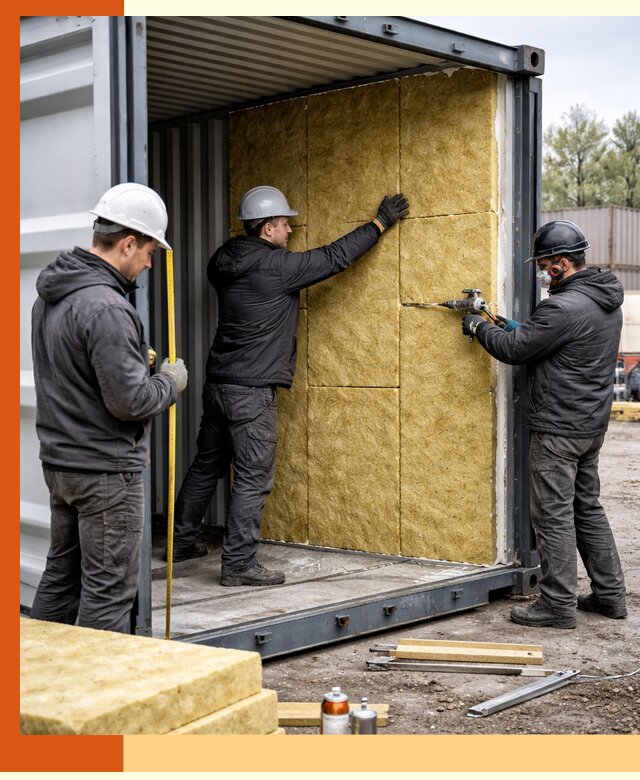 Утепление морского контейнера в Кушве: надежная теплоизоляция и защита