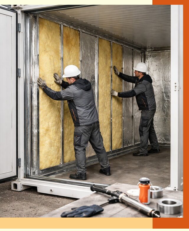 Утепление рефрижераторного контейнера в Кушве от 46193 руб./м² | ТепломастерКшв