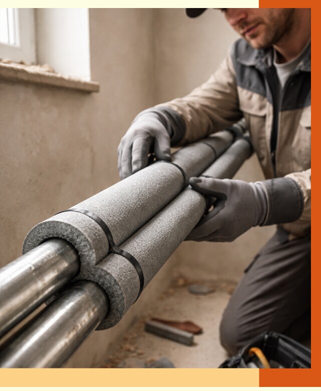 Утепление труб отопления в Кушве от 2926 руб. за м² — услуги под ключ | ТепломастерКшв