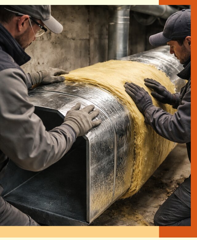 Утепление воздуховодов в Кушве от 4311 руб. — теплоизоляция вентиляции | ТепломастерКшв