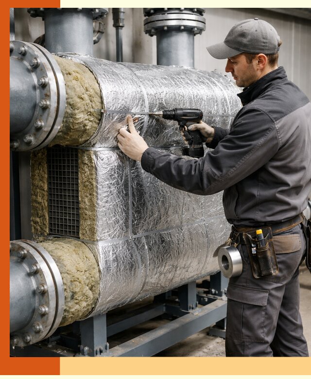 Утепление теплообменника в Кушве — профессиональная теплоизоляция оборудования