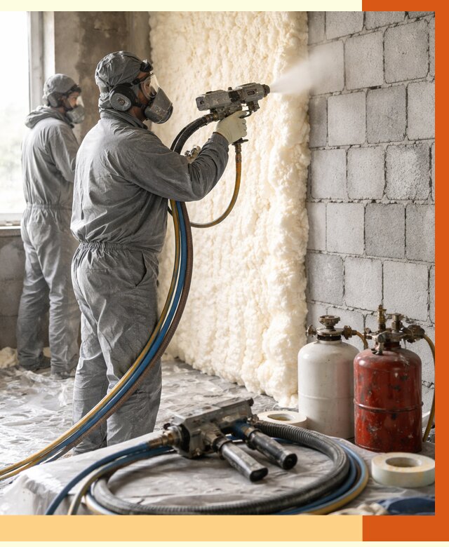 Утепление блочной стены ППУ в Кушве от 4363 руб./м² — ТепломастерКшв