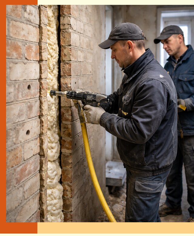 Межстеновое утепление пенополиуретаном в Кушве