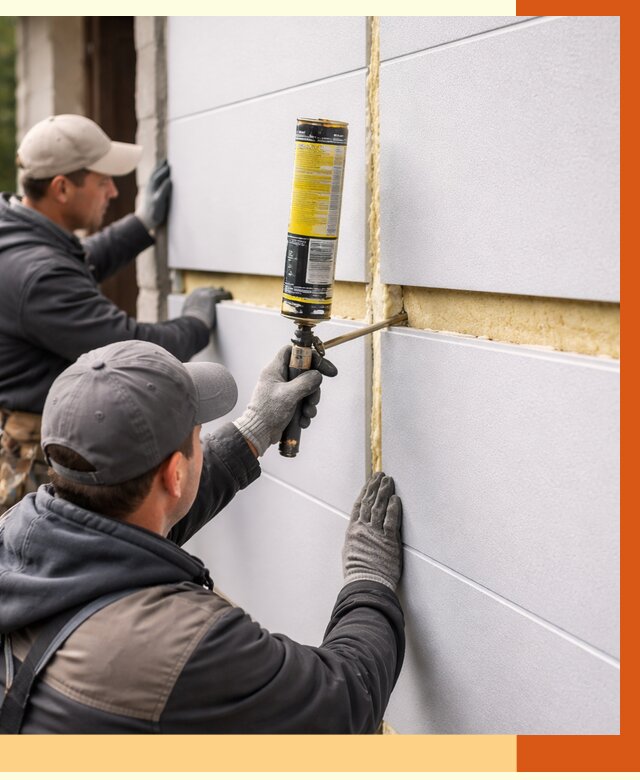 Утепление сэндвич панелей ППУ в Кушве от 4311 руб. за м2 | ТепломастерКшв