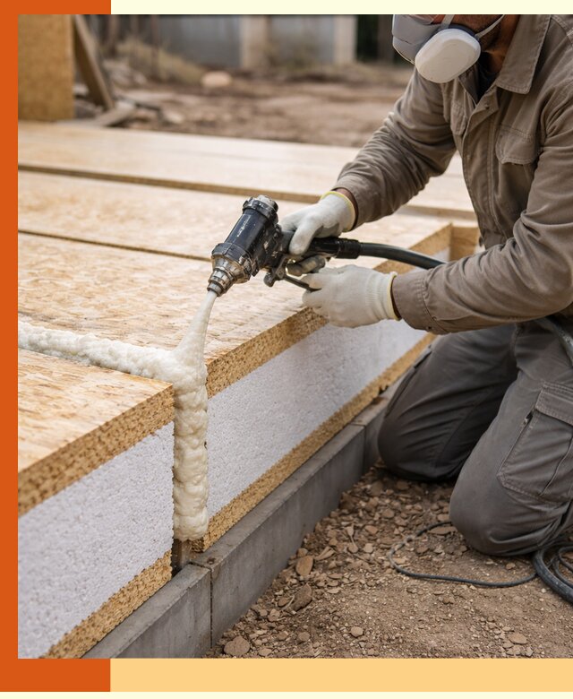 Утепление СИП-панелей пенополиуретаном (ППУ) в Кушве