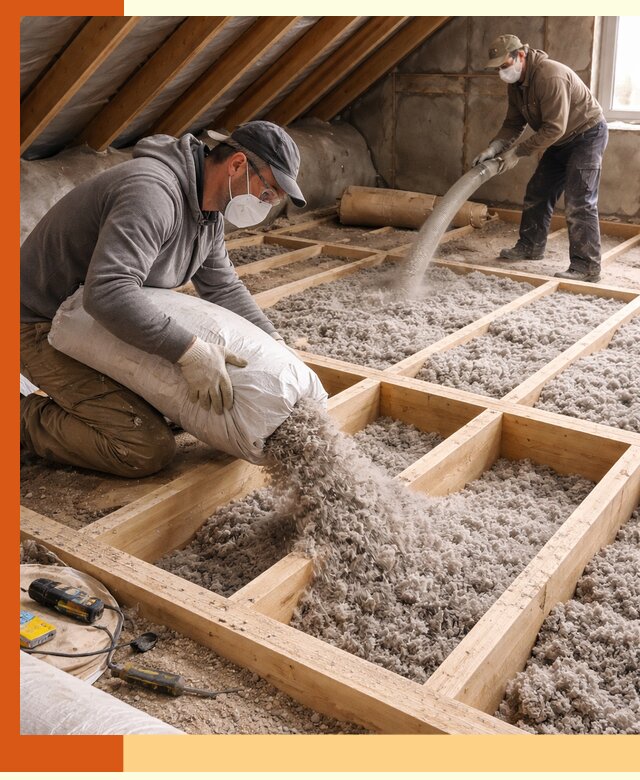 Заполнение полостей чердачного перекрытия в Кушве качественно и надёжно