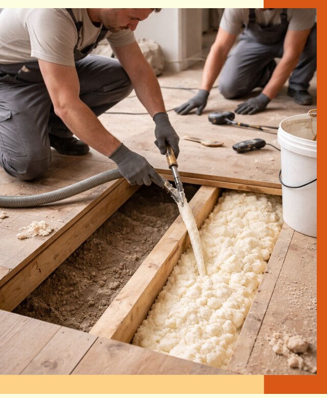 Заполнение пустот пола в Кушве от 2772 руб. — утепление пустот пола под ключ | ТепломастерКшв