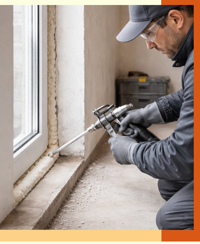 Герметизация стыков ППУ в Кушве от 1694 руб. за м2 — утепление примыканий под ключ | ТепломастерКшв