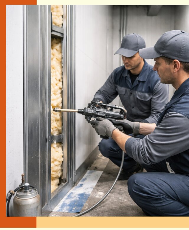 Заполнение пустот холодильных панелей в Кушве специализированной пеной