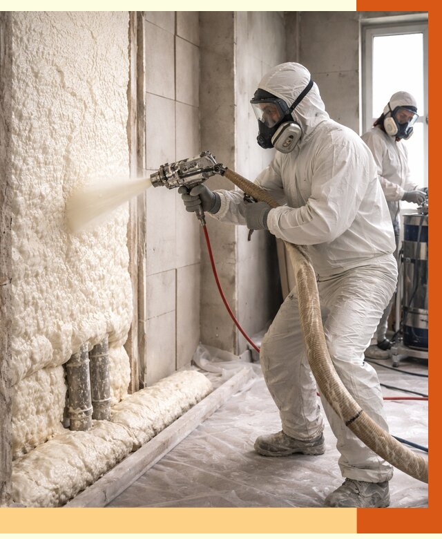 Напыление пенополиуретана в Кушве от 7699 руб./м2 — услуги и монтаж ППУ | ТепломастерКшв