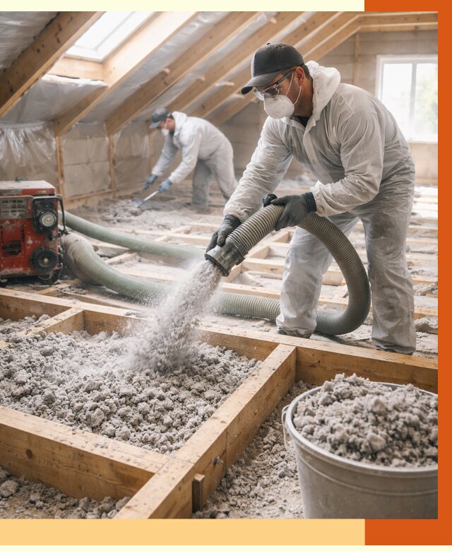 Утепление эковатой в Кушве от 3028 руб./м2 — монтаж и задувка | ТепломастерКшв