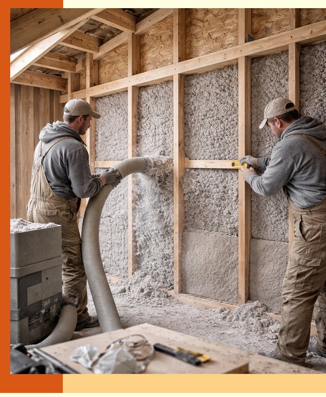 Утепление эковатой стен, потолков и перекрытий в Кушве