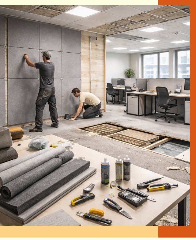 Профессиональная шумоизоляция офиса в Кушве от 6929 руб. за м2 | ТепломастерКшв