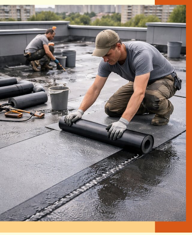 Гидроизоляция плоской кровли в Кушве от 4619 руб./м2 — профессионально | ТепломастерКшв