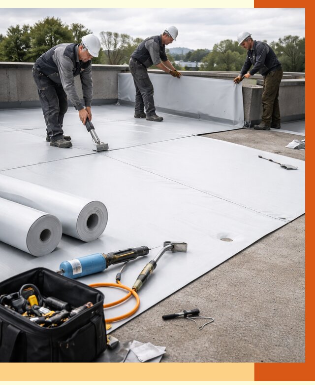 Гидроизоляция мембранной кровли в Кушве от 7699 руб./м² — профессионально | ТепломастерКшв