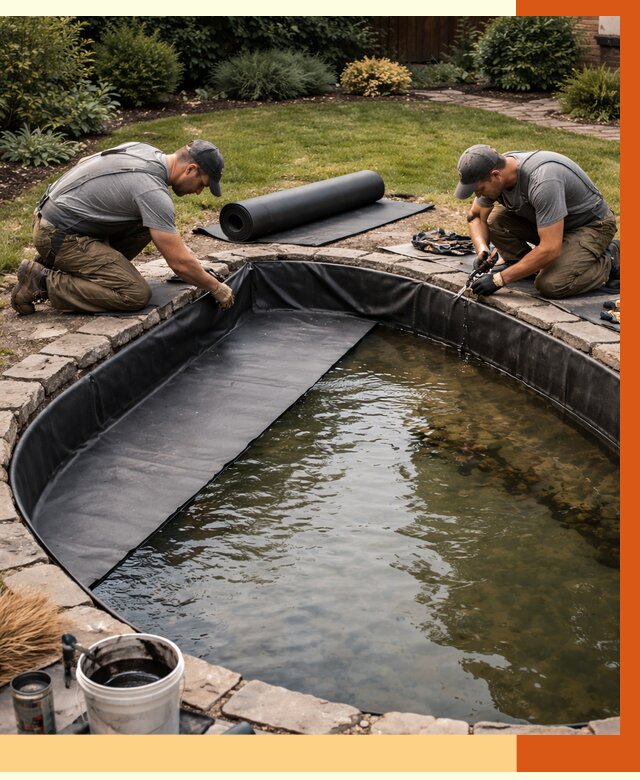 Гидроизоляция пруда в Кушве от 15398 руб. под ключ | ТепломастерКшв профессионально