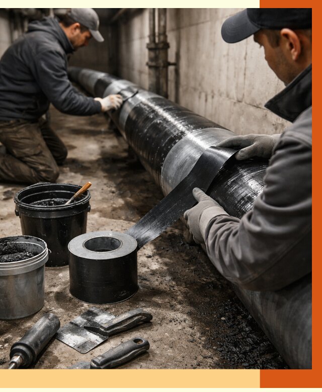 Гидроизоляция труб в Кушве от 2566 руб. — профессиональная герметизация | ТепломастерКшв