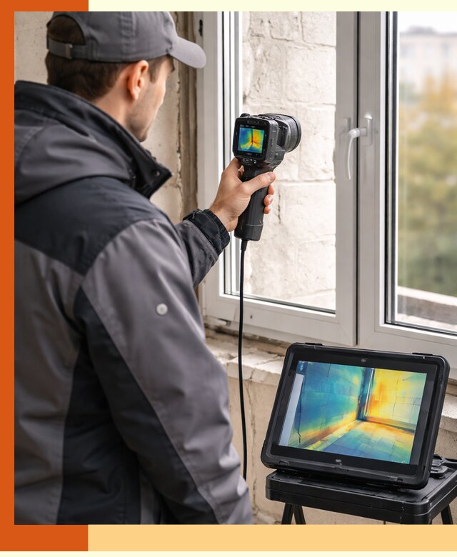 Тепловизионное обследование дома в Кушве для выявления утечек тепла