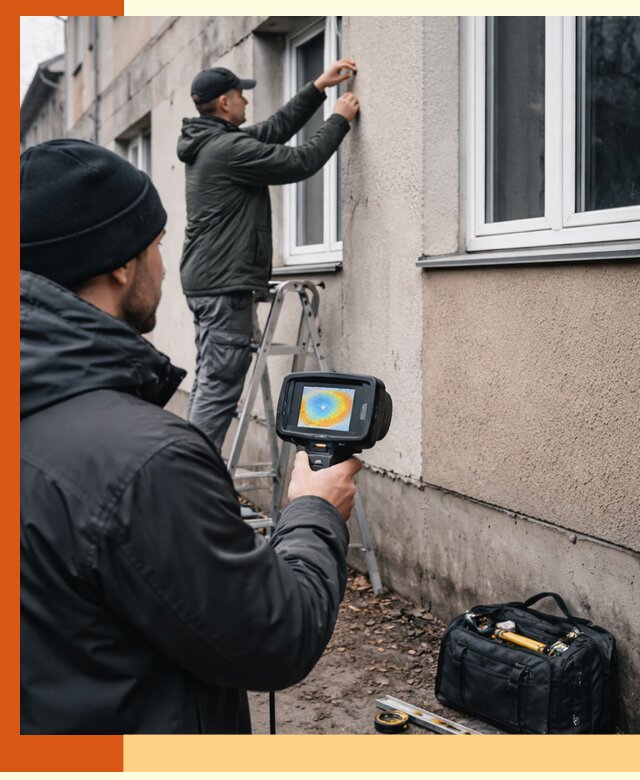 Тепловизионное обследование фасада в Кушве для выявления дефектов