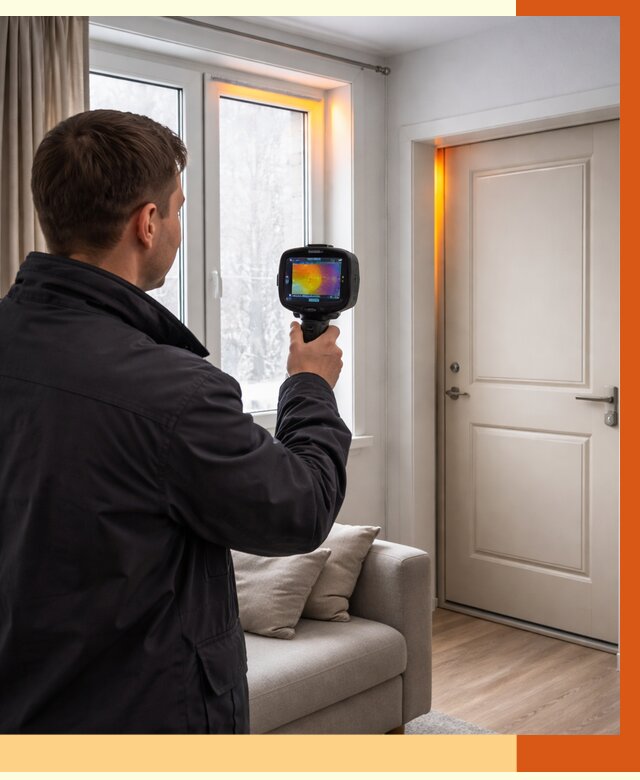 Тепловизионное обследование окон и дверей в Кушве от 4619 руб. | ТепломастерКшв